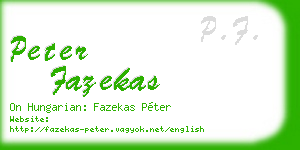 peter fazekas business card