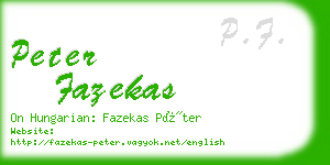 peter fazekas business card